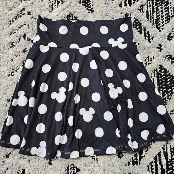 NWOT Pixie Pop Designs Mickey Mouse Black and White Polka Dot Skirt M - Picture 1 of 3